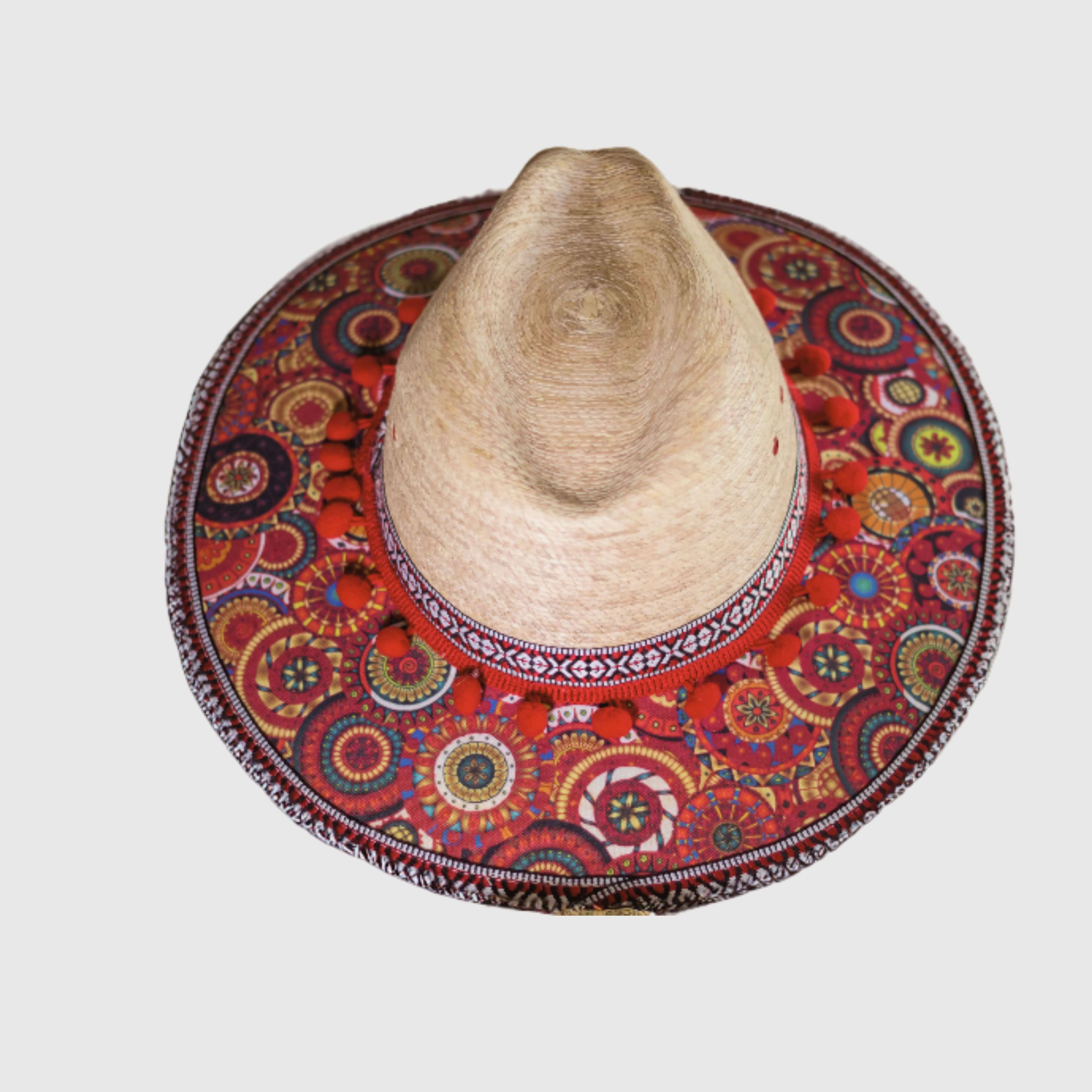 Hat decorated with red pompom
