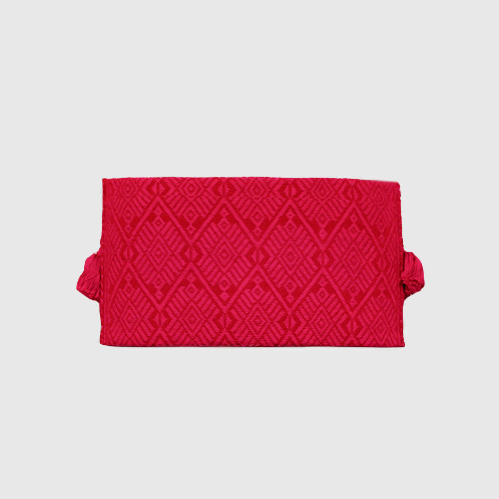 Pink / Red Hand Woven Clutch Bag, on loomed 10.6"X6.3"