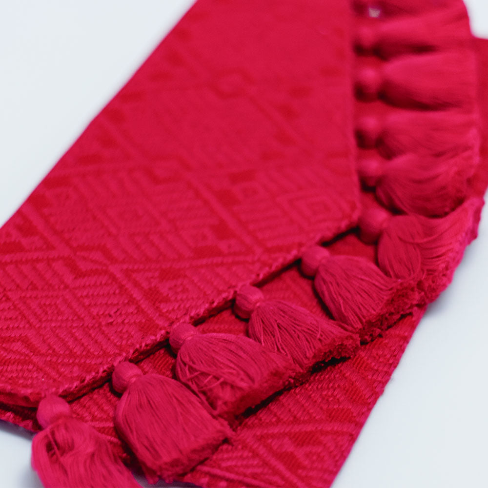 Pink / Red Hand Woven Clutch Bag, on loomed 10.6"X6.3"