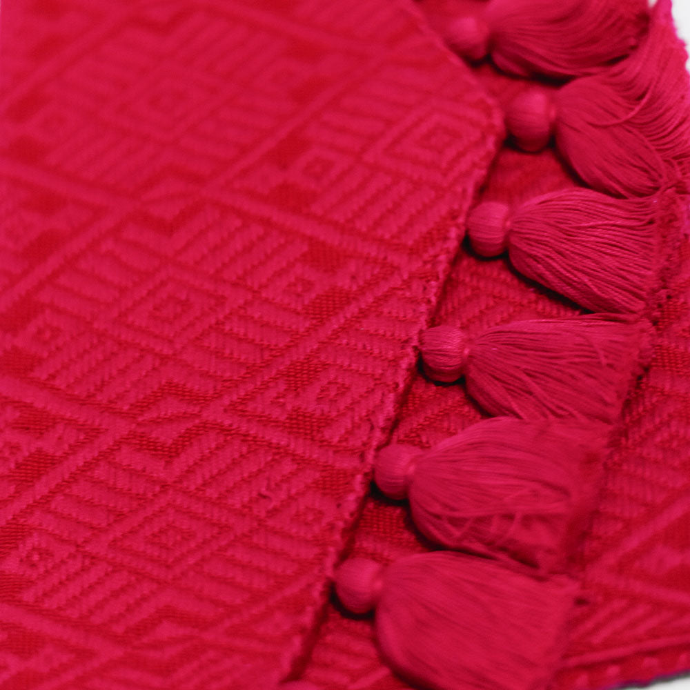 Pink / Red Hand Woven Clutch Bag, on loomed 10.6"X6.3"