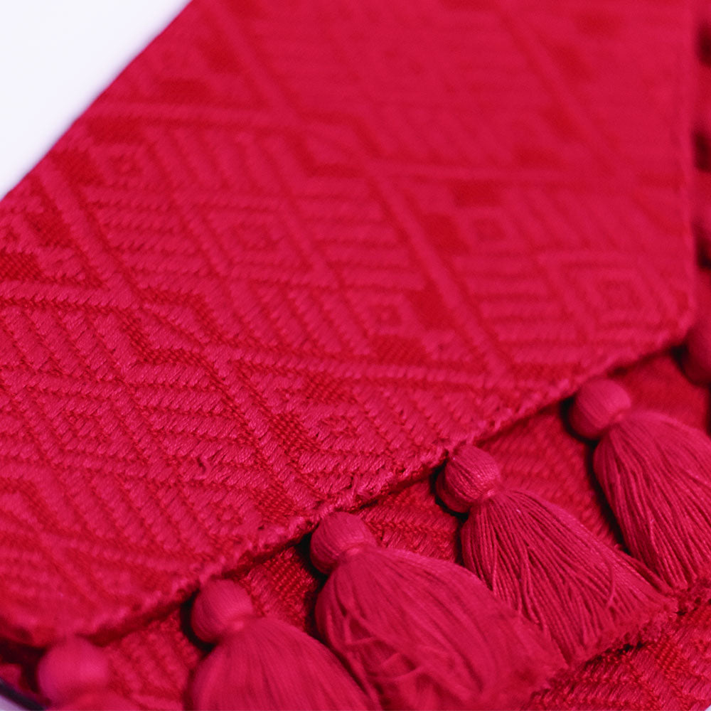 Pink / Red Hand Woven Clutch Bag, on loomed 10.6"X6.3"