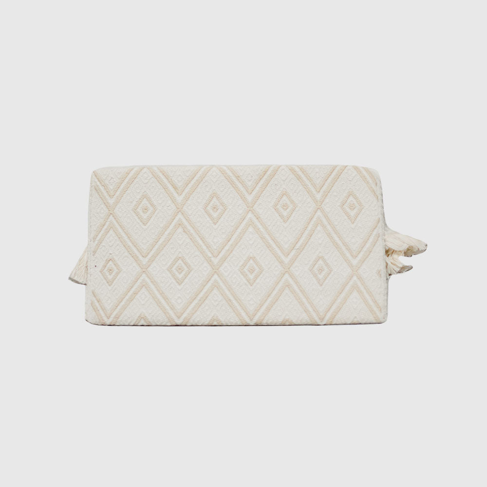 Ivory/ Beige   Hand Woven Clutch Bag, on loomed 10.6