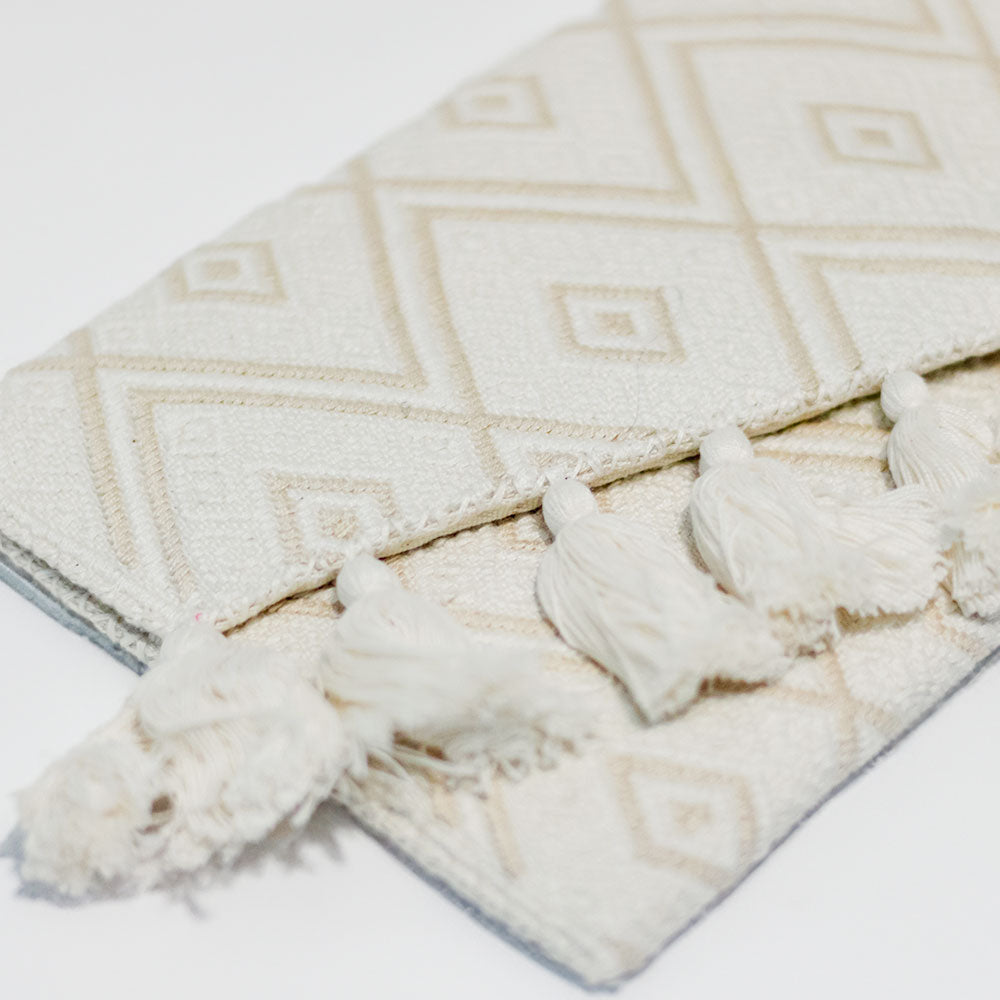 Ivory/ Beige   Hand Woven Clutch Bag, on loomed 10.6"X6.3"